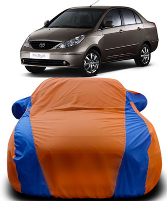 MoTRoX Car Cover For Tata Indigo CS (With Mirror Pockets)(Orange, Blue)