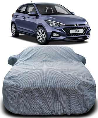 NUMBOR ONE Car Cover For Hyundai i20 (With Mirror Pockets)(Black, White)