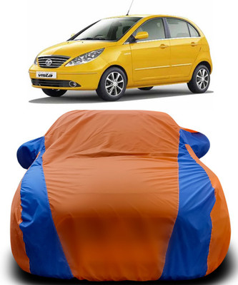 APNEK Car Cover For Tata Indica Vista (With Mirror Pockets)(Orange, Blue)