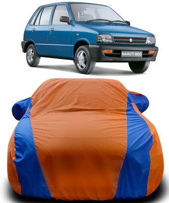 Elegance Car Cover For Maruti Suzuki 800 (With Mirror Pockets)(Orange, Blue)