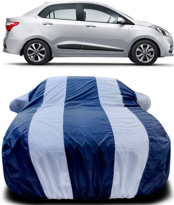 MoTRoX Car Cover For Hyundai Xcent (With Mirror Pockets)(Blue, White)