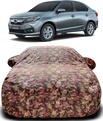 APNEK Car Cover For Honda Amaze (With Mirror Pockets)(Green, Red)