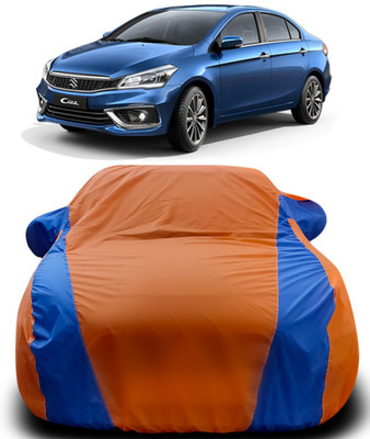NUMBOR ONE Car Cover For Maruti Suzuki Ciaz (With Mirror Pockets)(Orange, Blue)