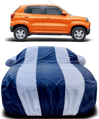 MoTRoX Car Cover For Maruti Suzuki S-Presso (With Mirror Pockets)(Blue, White)