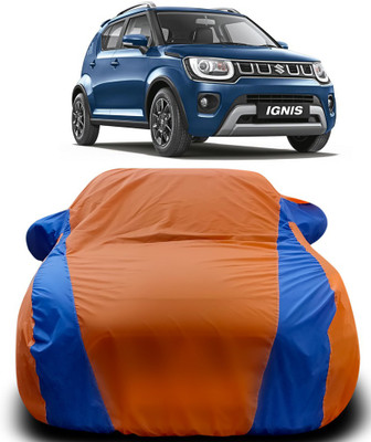 APNEK Car Cover For Maruti Suzuki Ignis (With Mirror Pockets)(Orange, Blue)