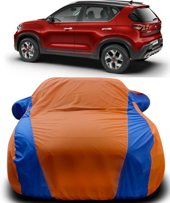 APNEK Car Cover For Kia Sonet (With Mirror Pockets)(Orange, Blue)