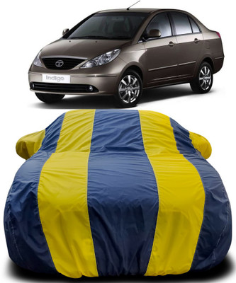 APNEK Car Cover For Tata Indigo CS (With Mirror Pockets)(Blue, Yellow)