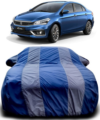 SUNONA Car Cover For Maruti Suzuki Ciaz (With Mirror Pockets)(Blue, Grey)