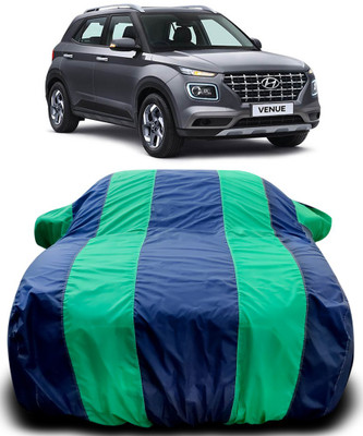 MoTRoX Car Cover For Hyundai Venue (With Mirror Pockets)(Blue, Green)
