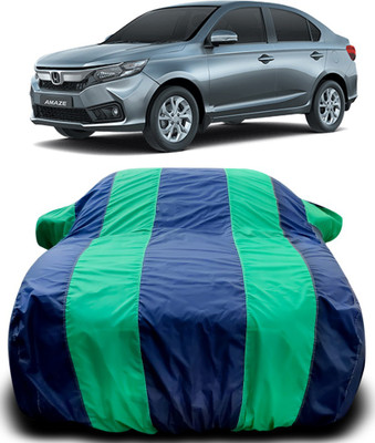 MoTRoX Car Cover For Honda Amaze (With Mirror Pockets)(Blue, Green)