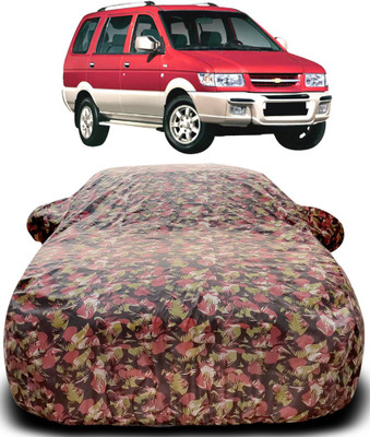 APNEK Car Cover For Chevrolet Tavera (With Mirror Pockets)(Green, Red)