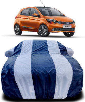 MoTRoX Car Cover For Tata Tiago (With Mirror Pockets)(Blue, White)