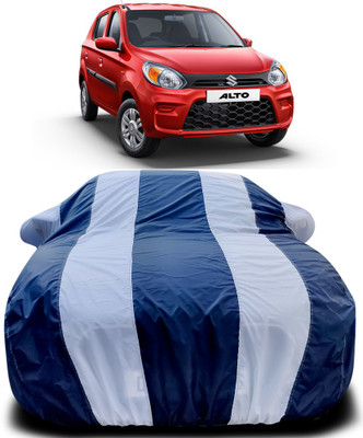 NUMBOR ONE Car Cover For Maruti Suzuki Alto 800 (With Mirror Pockets)(Blue, White)