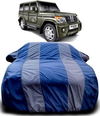 THE REAL ARV Car Cover For Mahindra Bolero (With Mirror Pockets)(Blue, Grey)