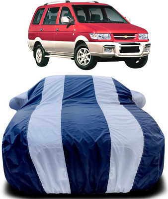 APNEK Car Cover For Chevrolet Tavera (With Mirror Pockets)(Blue, White)