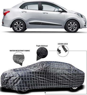 APNEK Car Cover For Hyundai Xcent (With Mirror Pockets)(White, Black)