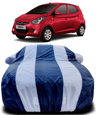 MoTRoX Car Cover For Hyundai Eon (With Mirror Pockets)(Blue, White)