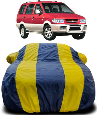 APNEK Car Cover For Chevrolet Tavera (With Mirror Pockets)(Blue, Yellow)