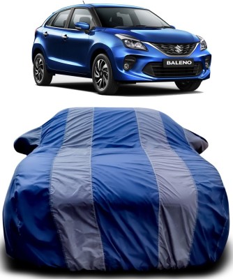 NUMBOR ONE Car Cover For Maruti Suzuki Baleno (With Mirror Pockets)(Blue, Grey)