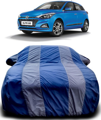 MoTRoX Car Cover For Hyundai Elite i20 (With Mirror Pockets)(Blue, Grey)