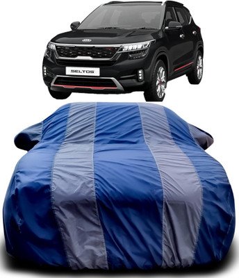 ProRox Car Cover For Kia SELTOS (With Mirror Pockets)(Blue, Grey)