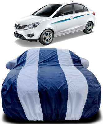 APNEK Car Cover For Tata Zest (With Mirror Pockets)(Blue, White)