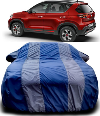 APNEK Car Cover For Kia Sonet (With Mirror Pockets)(Blue, Grey)