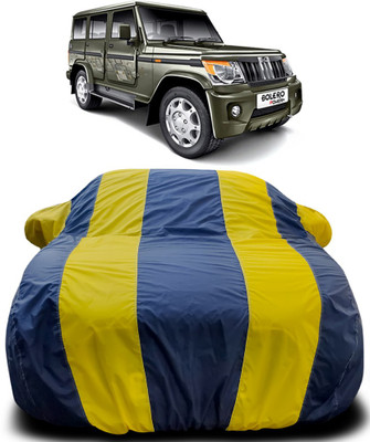 MoTRoX Car Cover For Mahindra Bolero (With Mirror Pockets)(Blue, Yellow)