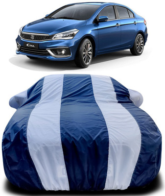 MoTRoX Car Cover For Maruti Suzuki Ciaz (With Mirror Pockets)(Blue, White)