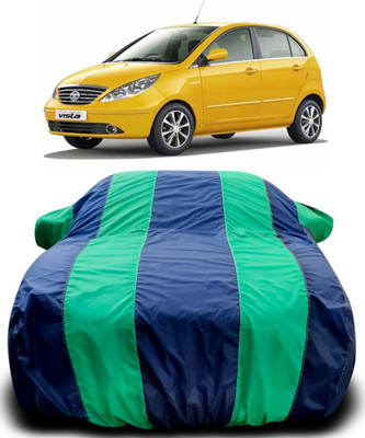 APNEK Car Cover For Tata Indica Vista (With Mirror Pockets)(Blue, Green)