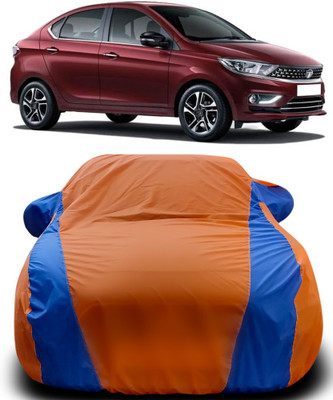 NUMBOR ONE Car Cover For Tata Tigor (With Mirror Pockets)(Orange, Blue)