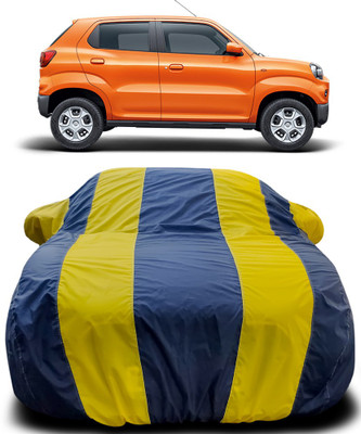 NUMBOR ONE Car Cover For Maruti Suzuki S-Presso (With Mirror Pockets)(Blue, Yellow)