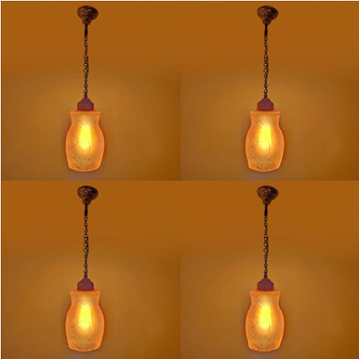 PR Prashant ank-8-berral-yellow_po4 Pendant Lamp Ceiling Lamp(Yellow)