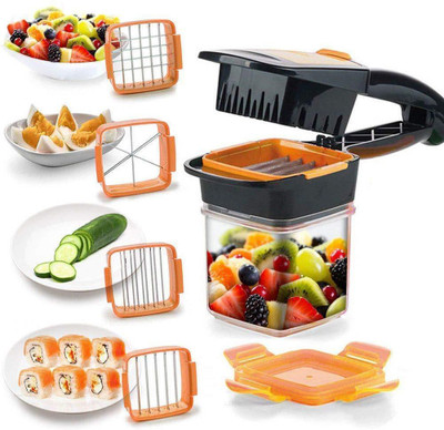 Vaishvi Nicer Dicer 5 in 1 Vegetable & Fruit Chopper(PACK OF 1 Nicer Dicer with 4 Blade and 1 Basket)