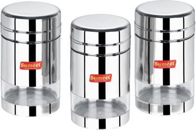 Sumeet Steel Utility Container  - 700 ml(Pack of 3, Silver)