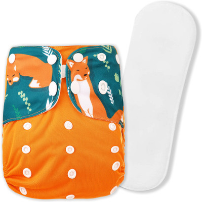 GUCHIGU Pack of 1 Cloth Diaper with 1 Insert Pad Washable Reusable Adjustable Sizes