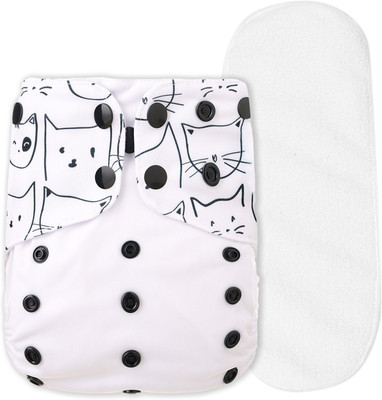 GUCHIGU Pack of 1 Cloth Diaper with 1 Insert Pad Washable Reusable Adjustable Sizes