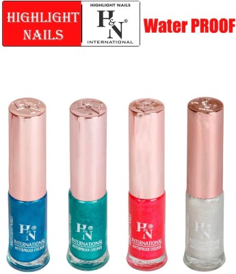 HnN LIQUID EYELINER WATERPROOF COMBO OF 4 56 ml(TURQUOISE BLUE, CHIC EMERALD GREEN, HOT PINK, PEARLY WHITE)