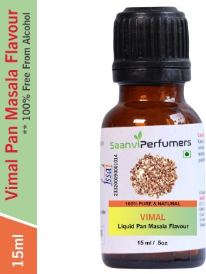 Saanvi perfumers Vimal Pan Masala Flavour For Used in Gutkha, Pan Masala, Pan Chatni, Kimam, Mouth Freshener and Other Desserts (No Chemical | No Preservatives) Pan Masala Liquid Food Essence(15 ml)