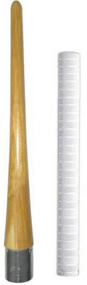 Y2M Combo of 1 Cricket Bat White Grip (ST) + One Wooden Grip Cone Chevron(Pack of 2)