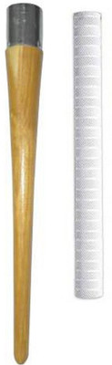 Y2M Set of 1 Cricket Bat White Grip (MSD) + One Wooden Grip Cone Chevron(Pack of 2)