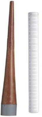Y2M Combo of 1 Cricket Bat White Grip (VK) + One Wooden Grip Cone Chevron(Pack of 2)