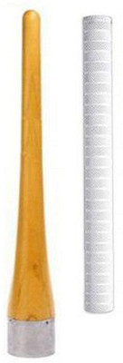Raider Pair of 1 Cricket Bat White Grip (VK) + One Wooden Grip Cone Chevron(Pack of 2)