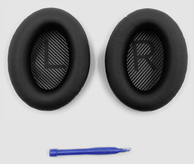 24x7eMall For Quiet Comfort 35 Replacement Ear Cushions Kit Soft Protein Leather Replacement Ear Pad for QC 35 / QC 25/15 QC2 Over The Ear Headphone Cushion(Pack of 2, Black)