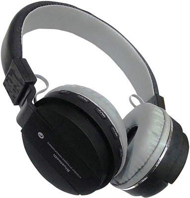 Glatoxi wireless/ Bluetooth Headphone With FM and Card Slot Bluetooth & Wired(Black, On the Ear)