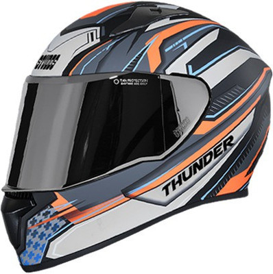 STUDDS THUNDER D8 M/VISOR MATT BLACK N4 GREY 580 MM SIZE L Motorsports Helmet(MATT BLACK, Grey)