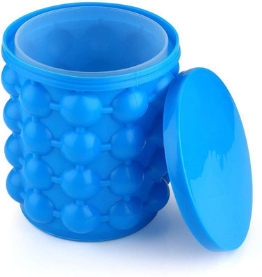 PGK TRADERS 1 L Silicone 1 L Silicone Ice Cube Maker Genie Ice Bucket (Blue) Ice Bucket(Blue)