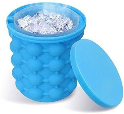 PGK TRADERS 1 L Silicone Ice Cube Maker Genie Ice Bucket Ice Bucket(Blue)