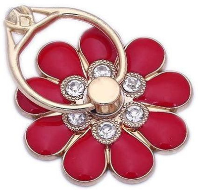 befunky Phone Ring 360 Degree Rotating Ring Grip Anti Drop Finger Holder for iPhone iPad and All Mobile Phones (Nine Leaf Red) Mobile Holder