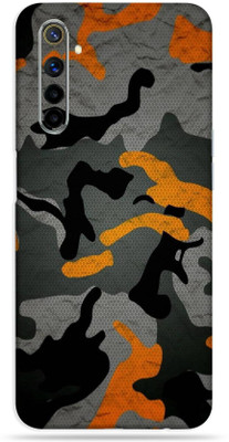 Satisfactory Realme 6, Realme6 Mobile Skin(Militry Orange Camouflage With Matte Finish)